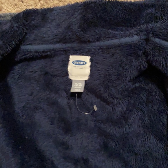 Boys blue/grey fleece lined zip up sweater - Picture 2 of 5